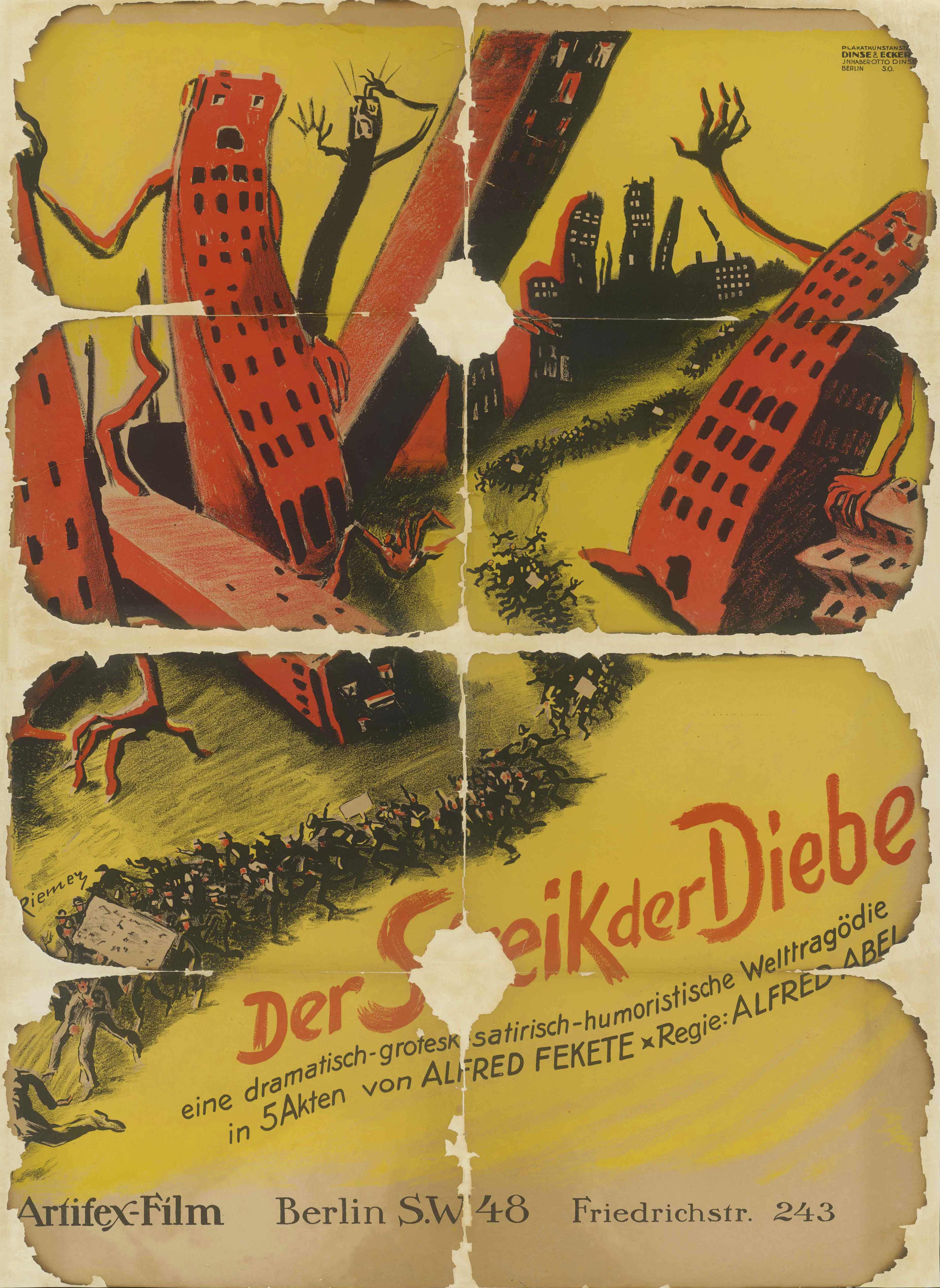 Film poster for Der Streik der Diebe, Germany 1920/21