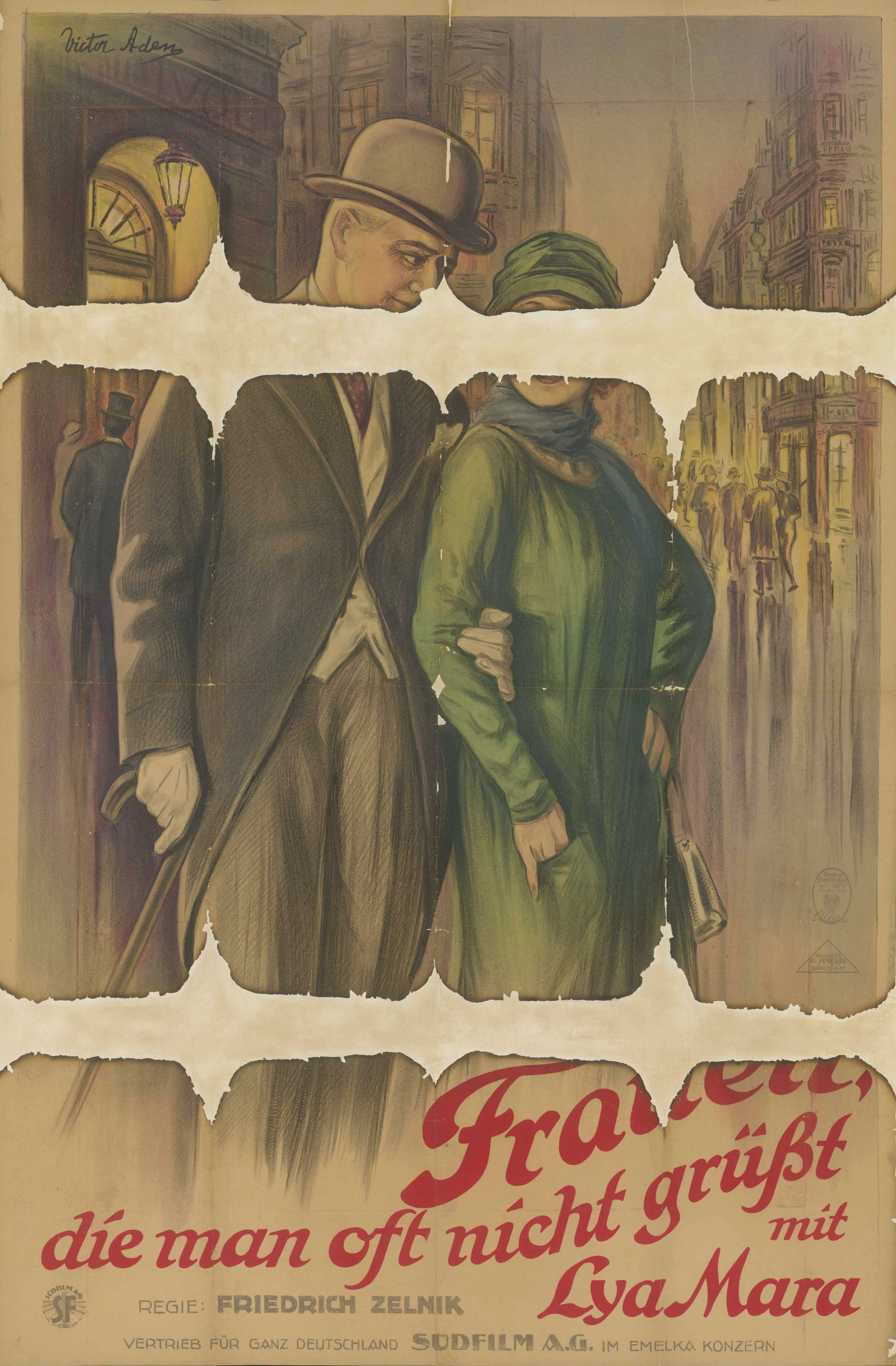 Filmplakat für Frauen, die man oft nicht grüßt, Deutschland 1925