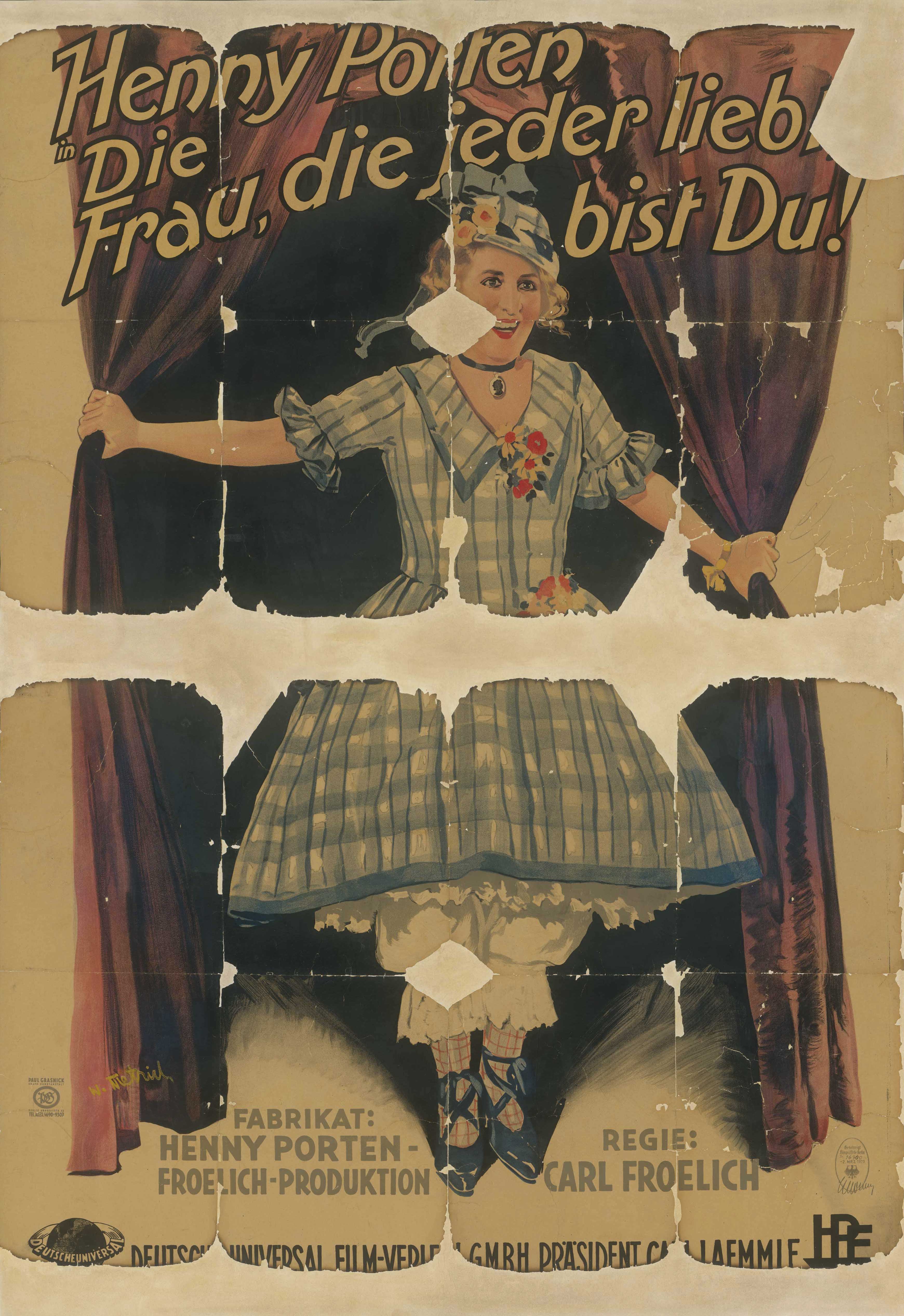Filmplakat für Die Frau, die jeder liebt, bist Du, Deutschland 1928/1929)