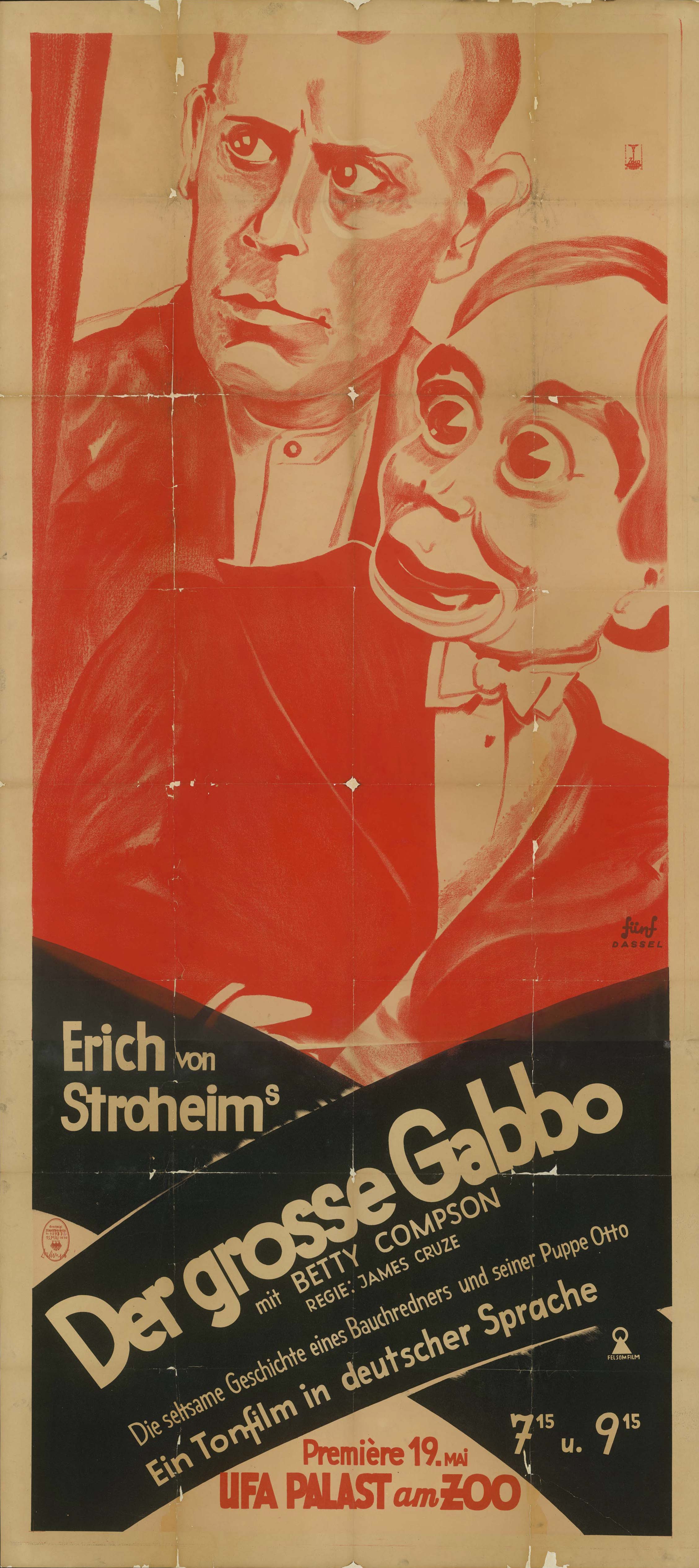 Film poster for The Great Gabbo, USA 1929