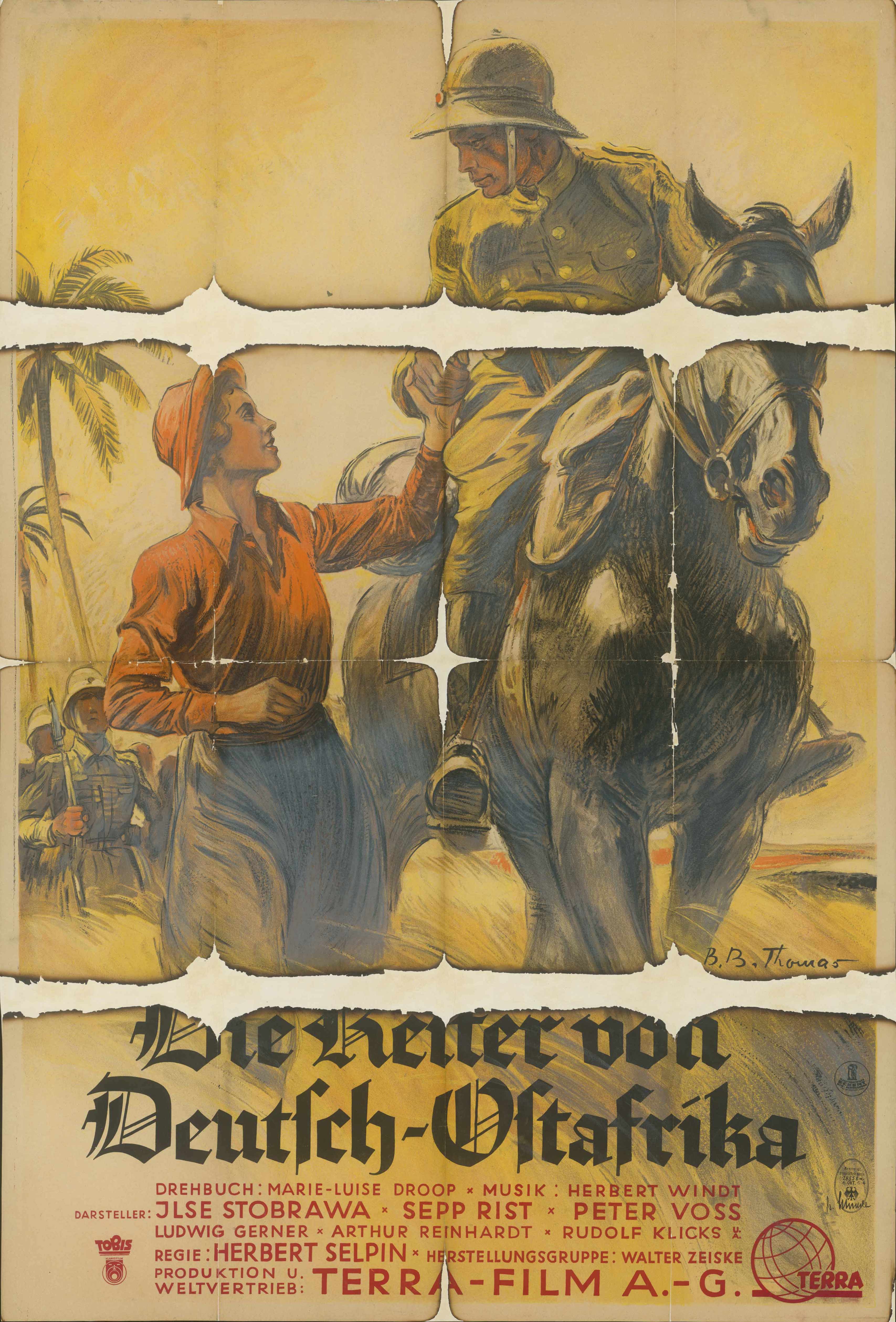 Film poster for Die Reiter von Deutsch-Ostafrika, Germany 1934