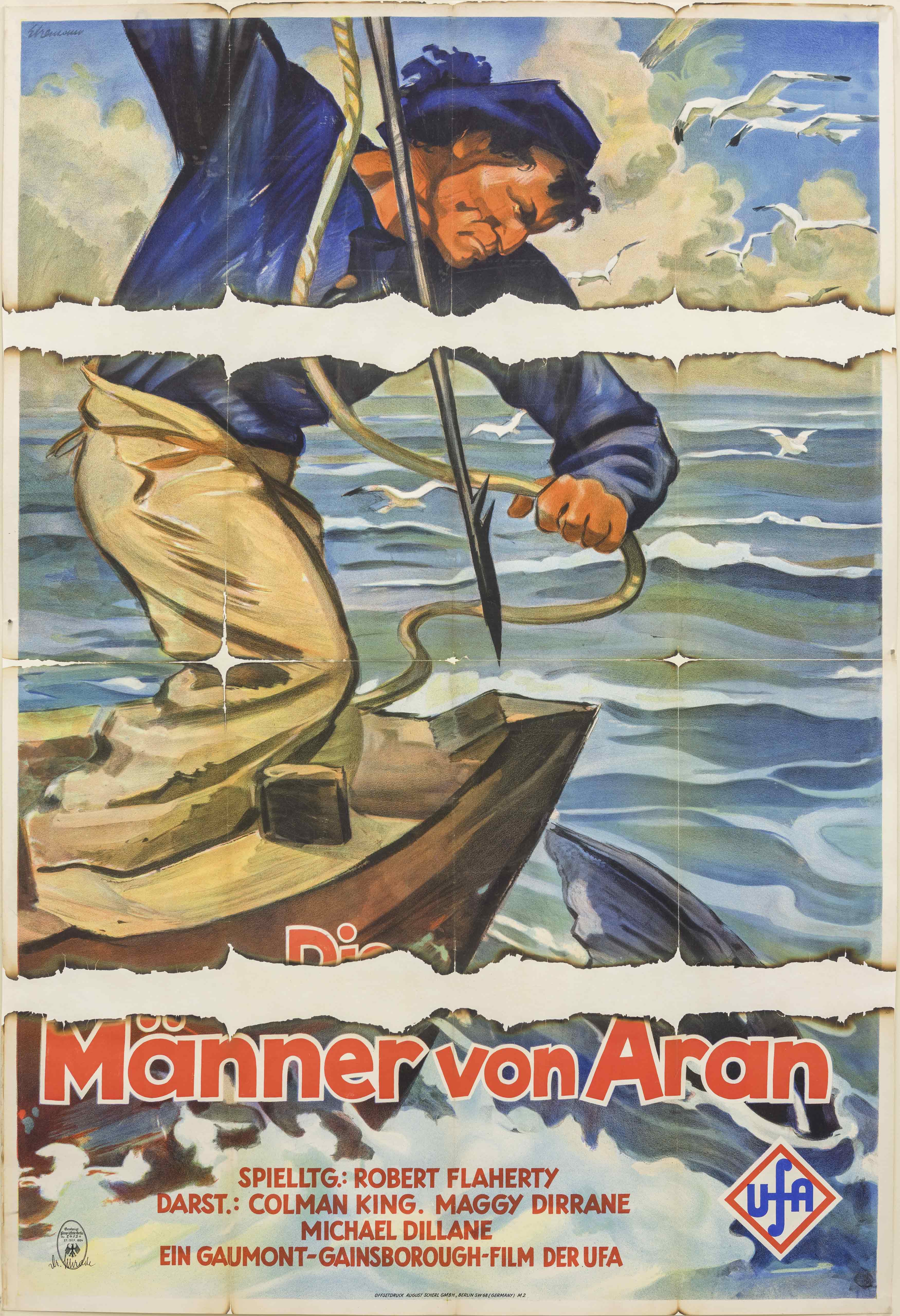Filmplakat für Man of Aran, Großbritannien 1934
