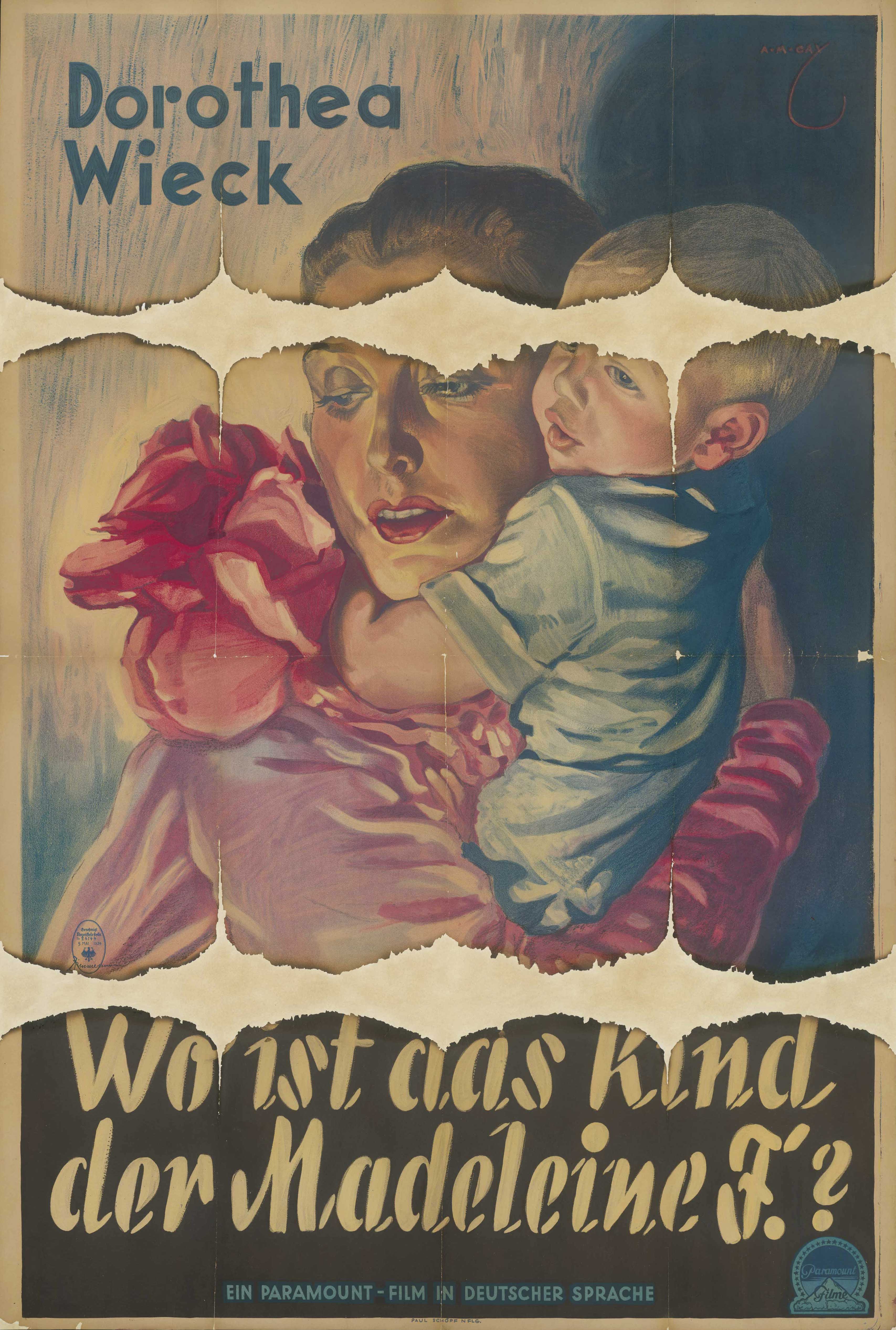 Filmplakat für Miss Fane's Baby is Stolen, USA 1934