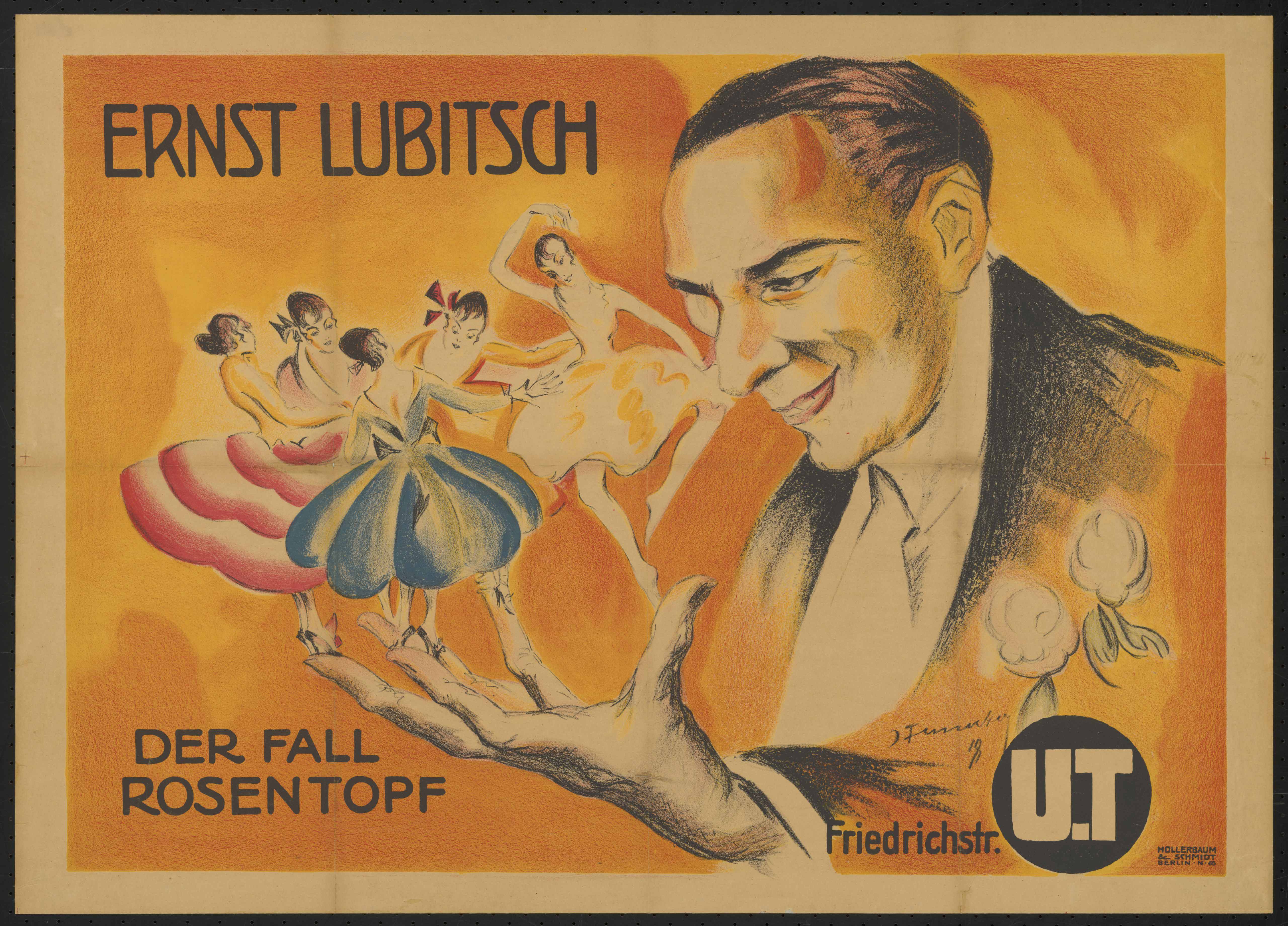 Plakat zu dem Film Der Fall Rosentopf, Deutschland 1919, Regie: Ernst Lubitsch, von Plakatkünstler Josef Fenneker