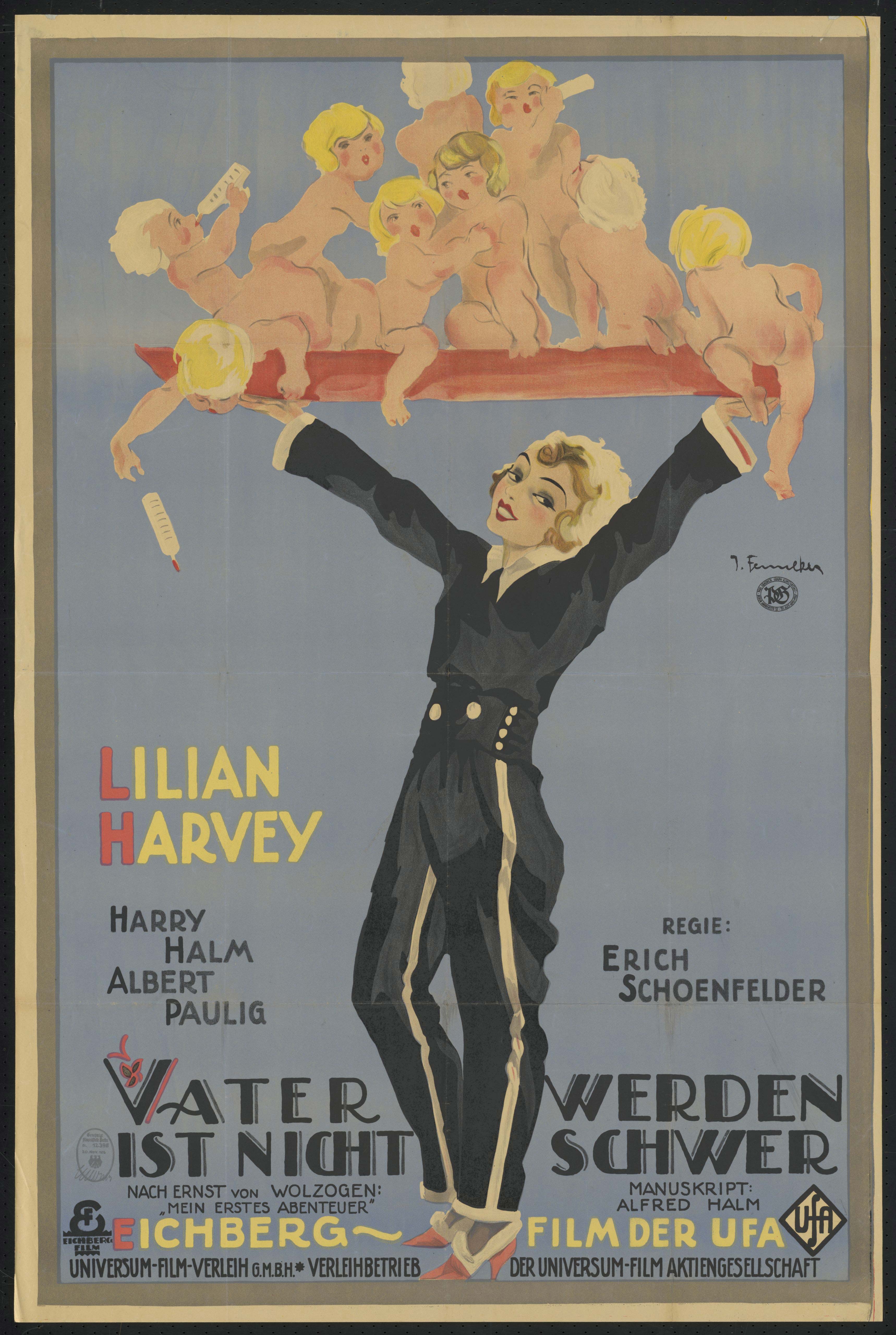 Film poster by Joef Fenneker: Vater werden ist nicht schwer…, Germany 1926, directed by Erich Schönfelder