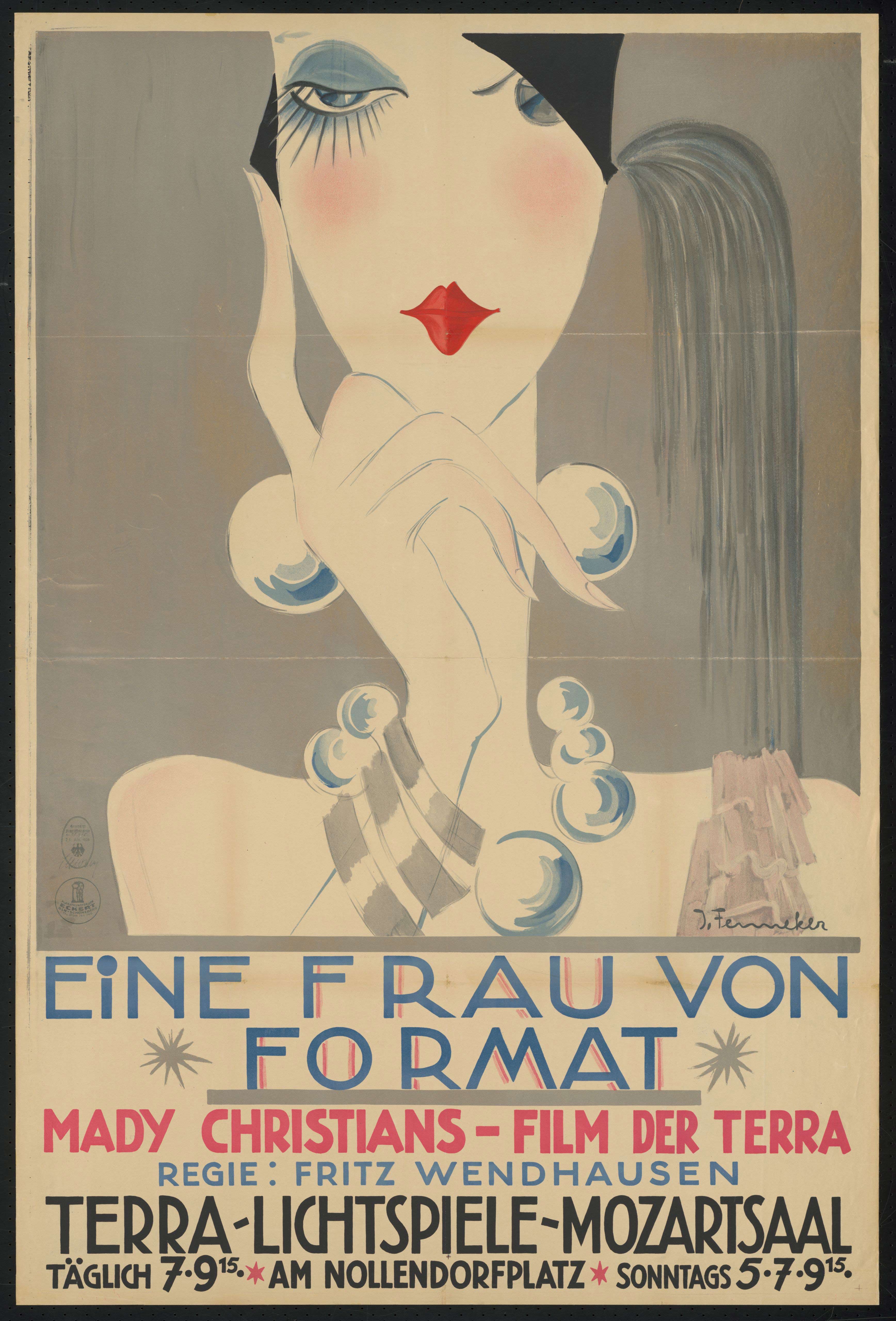Plakat zu dem Film Eine Frau von Format, Deutschland 1928, Regie: Fritz Wendhausen