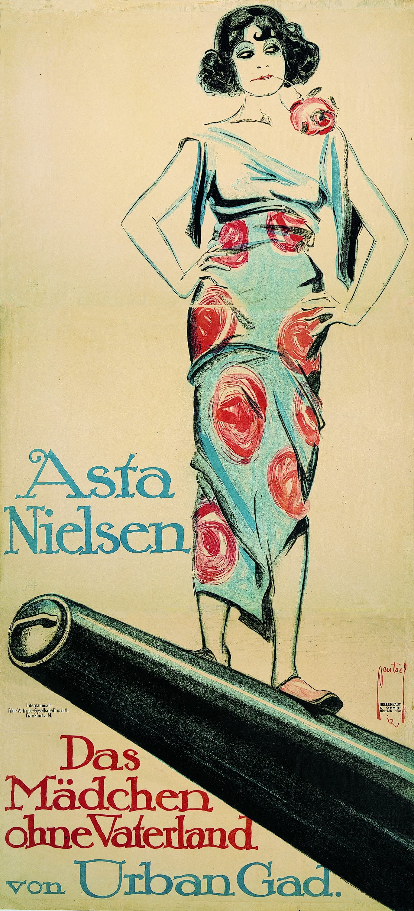 Gemaltes Filmplakat mit Asta Nielsen