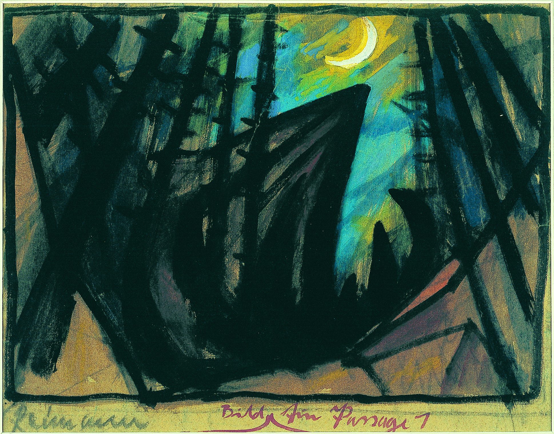 Drawing for the set design of Das Cabinet des Dr. Caligari 