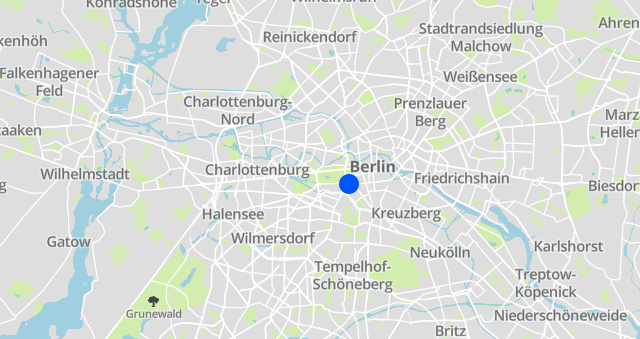 Karte von Berlin mit Marker gesetzt bei Potsdamer Straße 2, 10785 Berlin