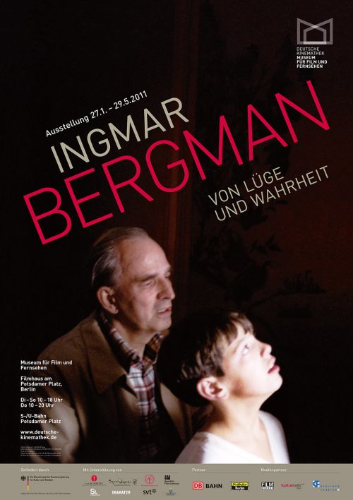 Plakat der Ausstellung "Ingmar Bergman – Von Lüge und Wahrheit"