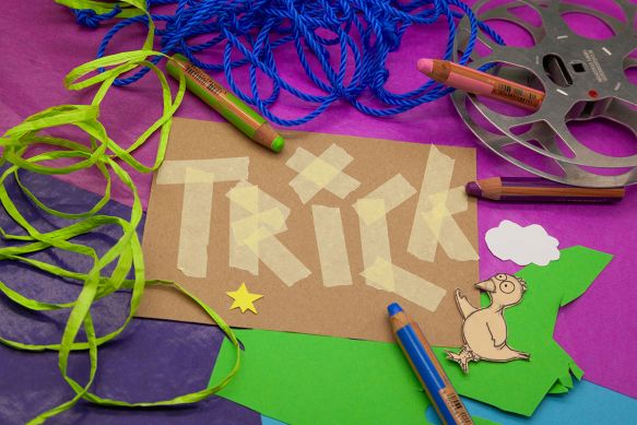 Bunte Bastelsachen f&uuml;r den Trickfilmworkshop.