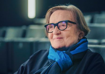 Portr&auml;t vom Agnieskzka Holland in einem Kino.